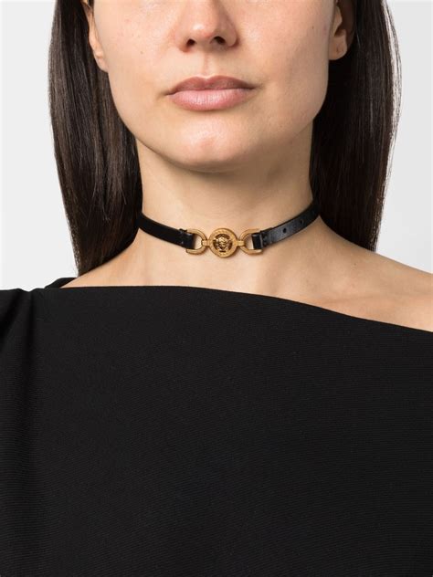 versace leather choker|Versace necklace farfetch.